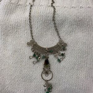 NECKLACE BOHO INDIE FESTIVAL SILVER WITH STONES